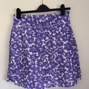 MOTEEPI White & Purple Floral Outdoor Active Skirt/Skort Sz M